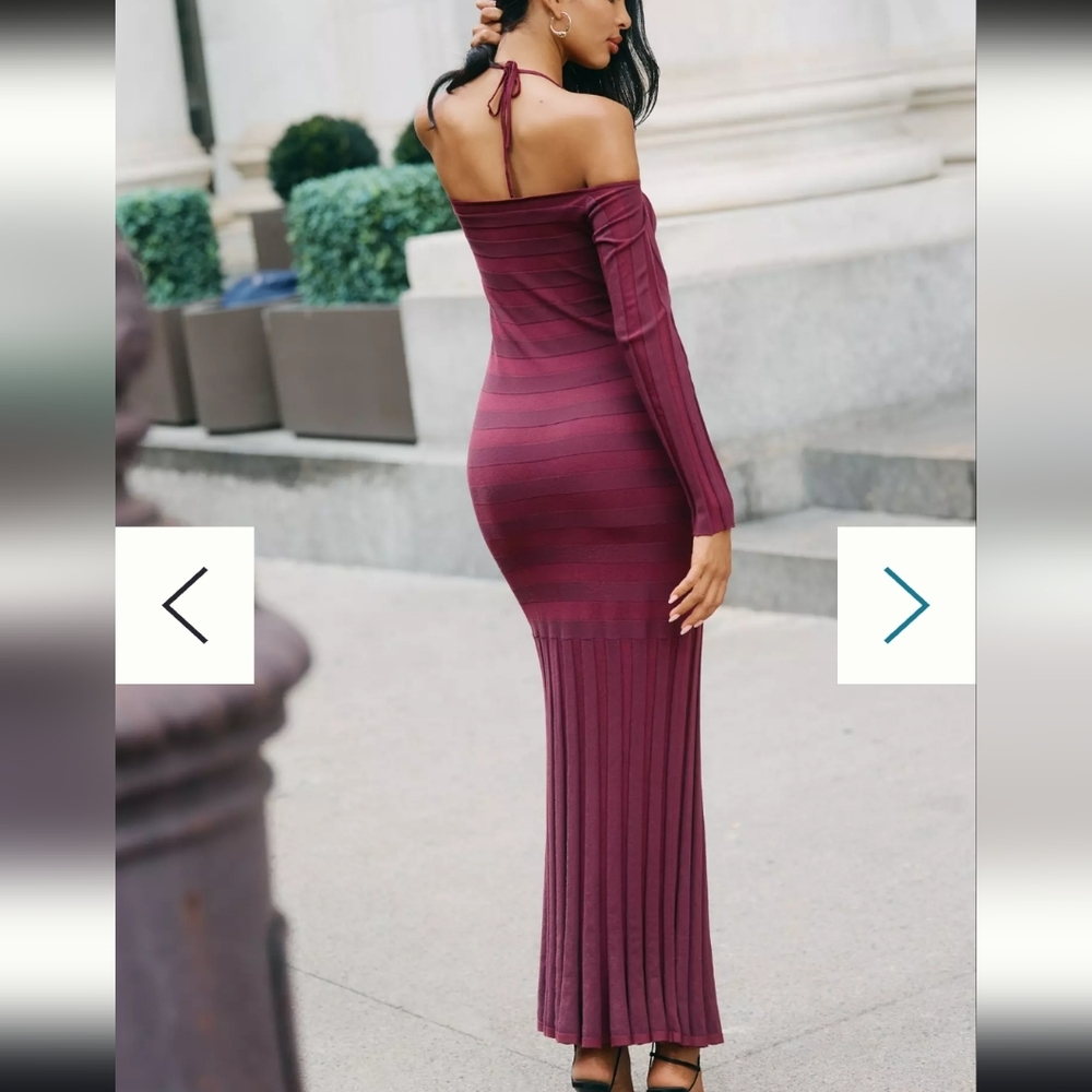 By Anthropologie Off-Shoulder Ruched Sweater Dress - Picture 3 of 12
